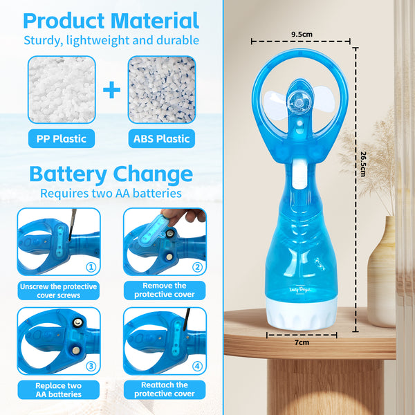 Handhold Battery Powered Personal Water Spray Fan