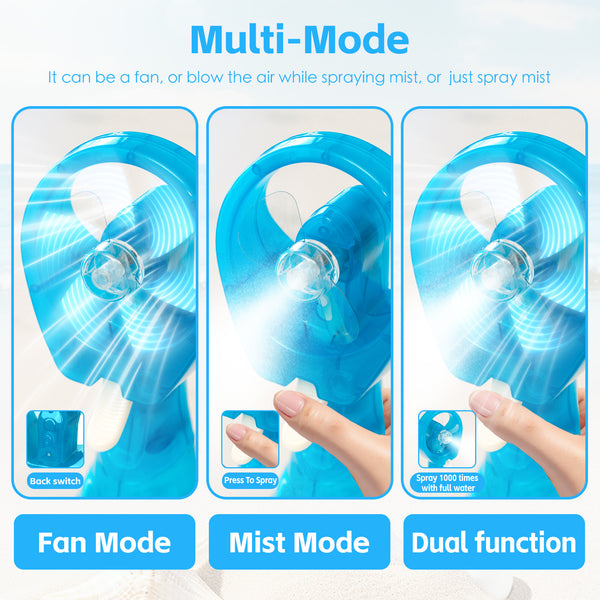 Handhold Battery Powered Personal Water Spray Fan